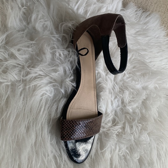 H&M Black & Brown Sandals with Ankle Tie  Size 38 / 8 - Picture 2 of 4